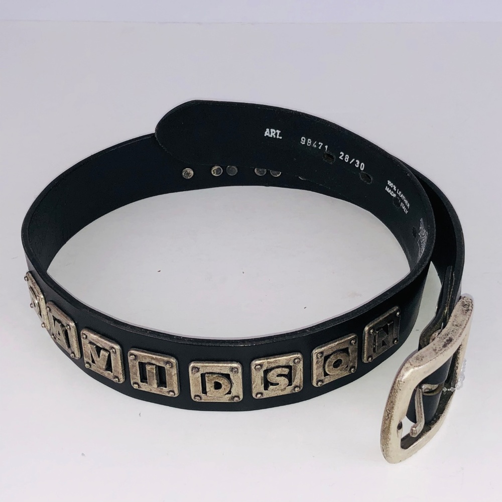 Harley Davidison Black Silver Metal Letters Belt